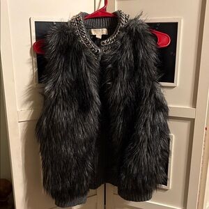 MICHAEL Michael Kors Gray Knit Vest with Chain Accent